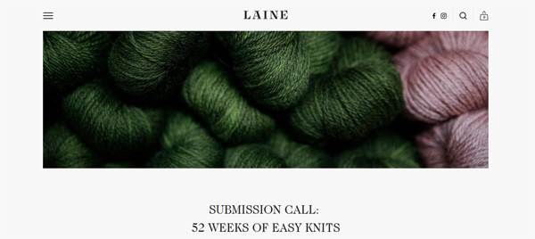 Laine Magazineで“52 Weeks of Easy Knit”のパターン募集中のようです