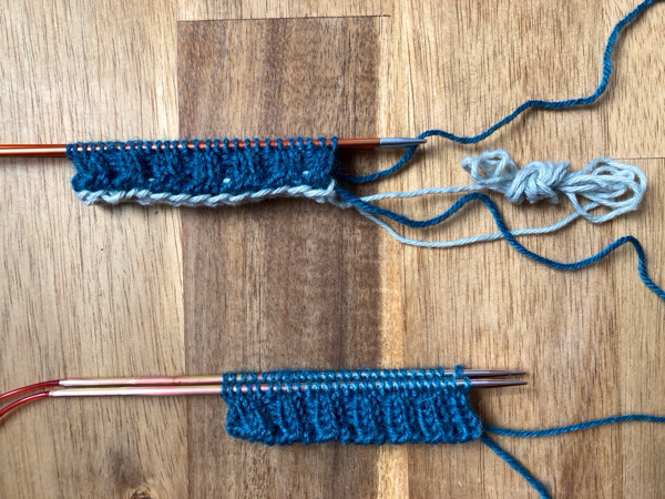Lotte その1「別糸を使ったゴム編みの作り目にしてみたよ」　〜52 Weeks of Socksプロジェクト