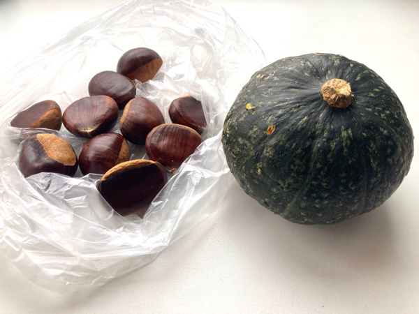 秋の味覚、栗とかぼちゃを買ってみた